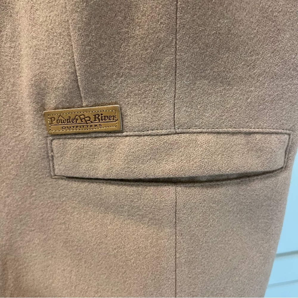 POWDER RIVER OUTFITTERS Wool (80%) Tan Riding Vest w/ Adjustable Back Size Med - Picture 2 of 8